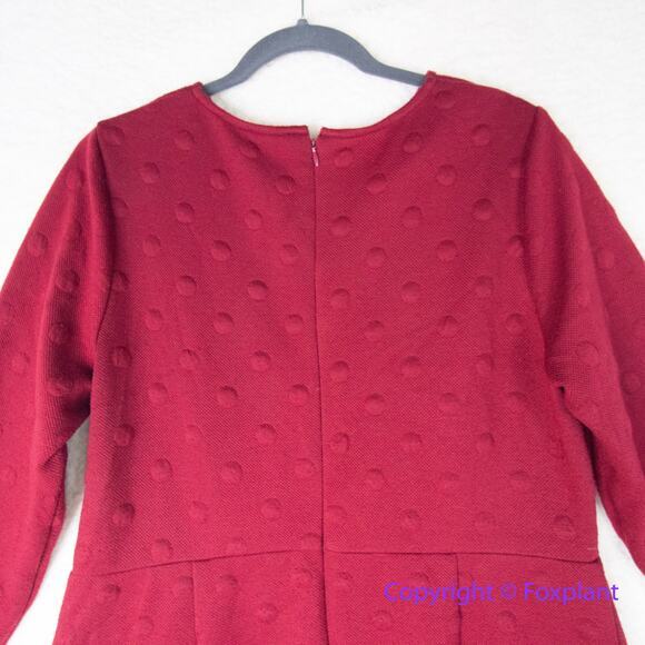 Hutch Anthropologie Red Knit Polka Dot Dress,‎ size 0X - Picture 9 of 13